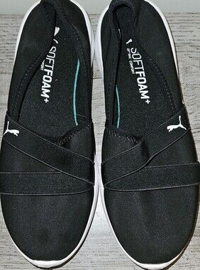 Puma Black Slip-On Comfort Sneakers